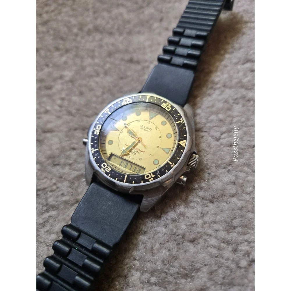 Casio Watch Mens Arnie Analog Digital Sport Watch Quartz Resin Strap vtg